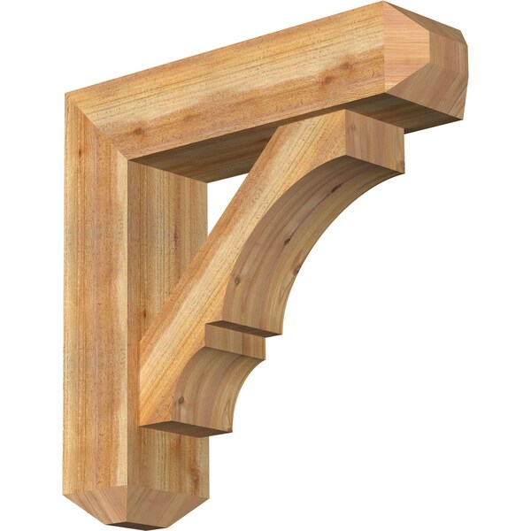 Ekena Millwork Balboa Craftsman Rough Sawn Bracket w/ Offset Brace, Western Red Cedar, 8"W x 30"D x 30"H BKT0806X30X30BOA04RWR - main